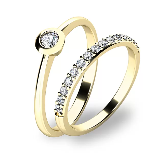 Set zásnubných prsteňov zo žltého zlata 10807-SET01-ZZ