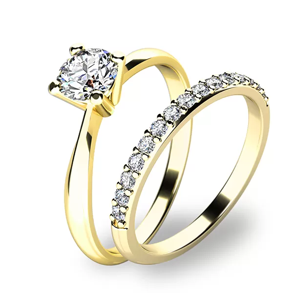 Set zásnubných prsteňov v žltom zlate 10770-SET01-ZZ