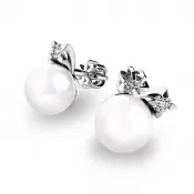 Kôstky s perlami a diamantmi 10890-B-DIA-FW