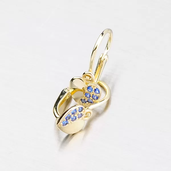 Detské náušnice zo žltého zlata v tvare srdiečka 52DN-2160ZM