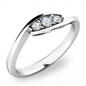 Dámsky prsteň biele zlato 585/1000 prírodný diamant 0,089 ct G/SI 10847D