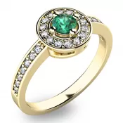 Zlatý prsteň s smaragdom a diamantmi 10802Z-SMAR