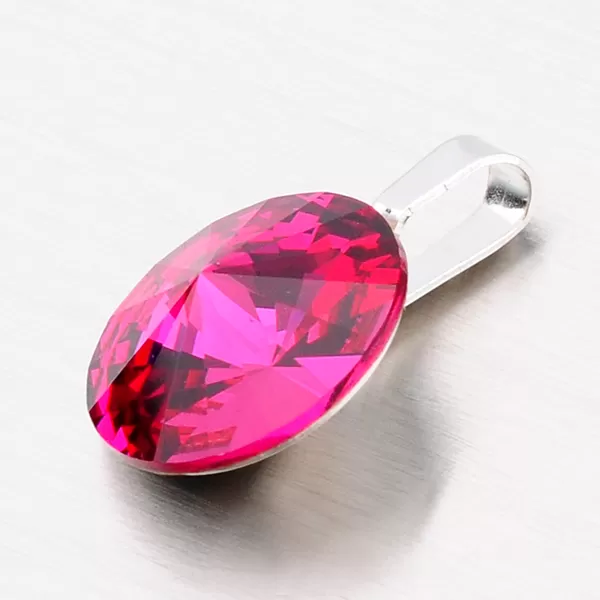 Strieborný prívesok s kryštálom 14 mm D132ČV-JK