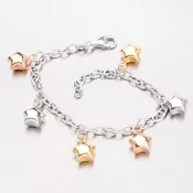 Strieborný náramok s hviezdičkami 92003043-46-SLX