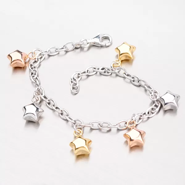 Strieborný náramok s hviezdičkami 92003043-46-SLX