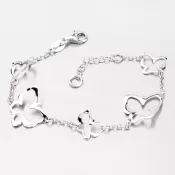 Strieborný náramok s motýľmi B1401565-0331-SLX