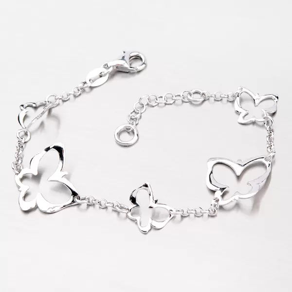 Strieborný náramok s motýľmi B1401565-0331-SLX