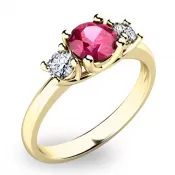 Prsteň s turmalínom a diamantmi 10803Z-TUR