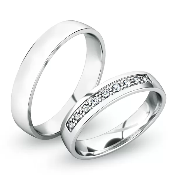 Snubné prstene z bieleho zlata SP-61058