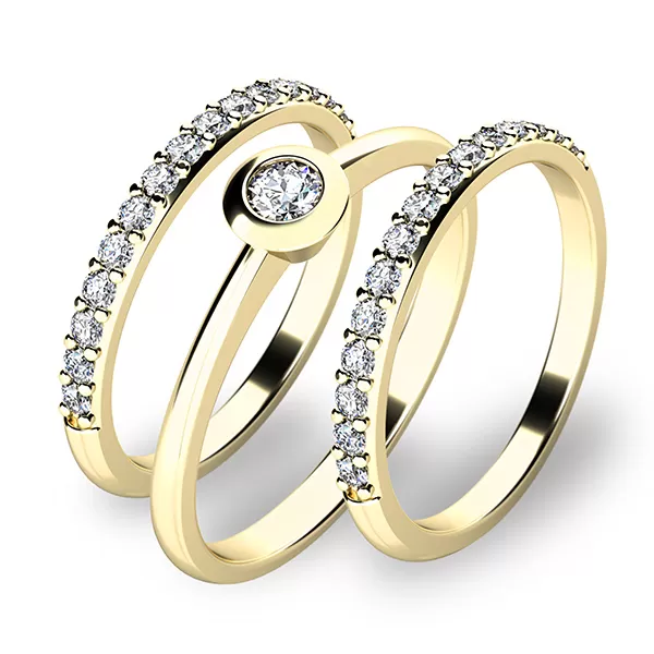 Set zásnubných prsteňov zo žltého zlata 10807-SET02-ZZ