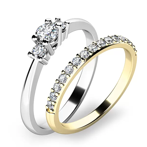 Úžasný set zásnubných prsteňov zo zlata 10843-SET01-BZ