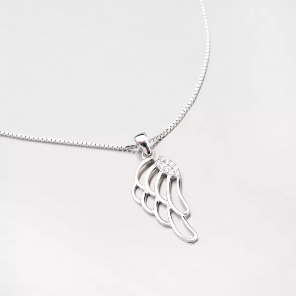 Anjelské krídla - prívesok z bieleho zlata 43-21391