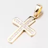 Zlatý prívesok v tvare kríža so zirkónmi 43-21343