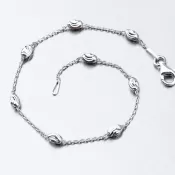 Strieborný náramok s oválnymi ozdobami CHRS-ST -V-C0001-003