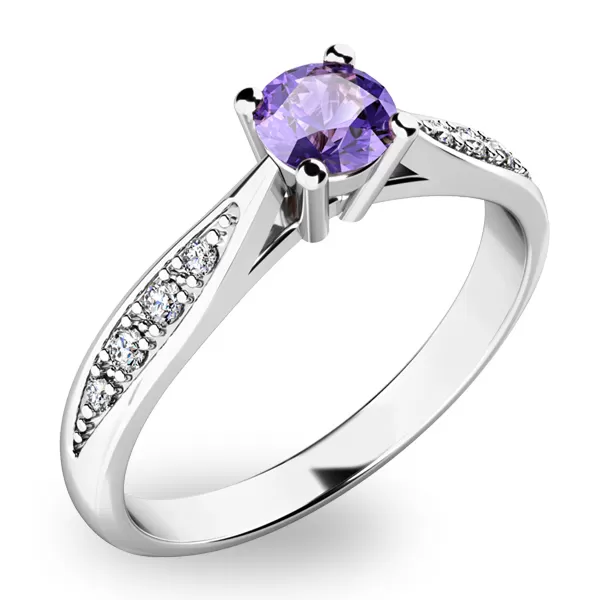 Dámsky prsteň s tanzanitmi a diamantmi 10745b-tznt