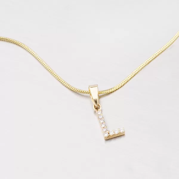 Prívesok zlato 585 - písmeno L so zirkónmi 13-152-L