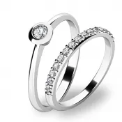 Set zásnubných prsteňov z bieleho zlata 10807-SET01-BB