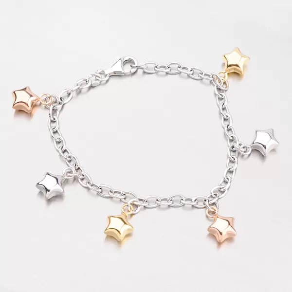 Strieborný náramok s hviezdičkami 92003043-46-SLX