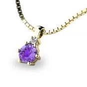 Prívesok s ametystom a diamantom 10859Z-AME