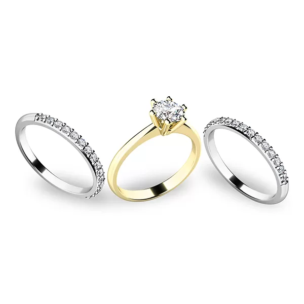 Set zásnubných prsteňov z kombinovaného zlata 10720-SET02-ZB