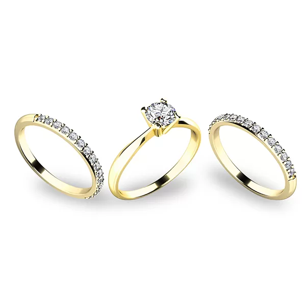 Set zásnubných prsteňov v žltom zlate 10770-SET02-ZZ