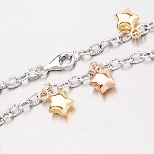 Strieborný náramok s hviezdičkami 92003043-46-SLX