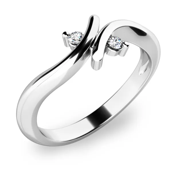 Dámsky prsteň z bieleho zlata 585 prírodný diamant 0,050 ct G/SI 10850-B