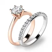 Set zásnubných prsteňov z kombinovaného zlata 10720-SET01-RB