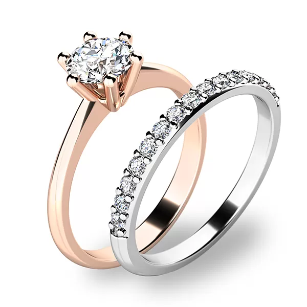 Set zásnubných prsteňov z kombinovaného zlata 10720-SET01-RB