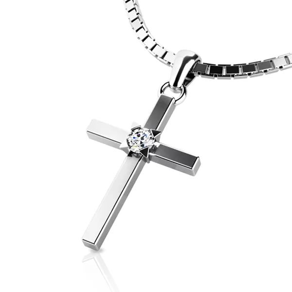 Zlatý kríž s diamantom 10872-B-DIA