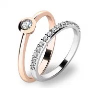 Set zásnubných prsteňov z ružového a bieleho zlata 10807-SET01-RB