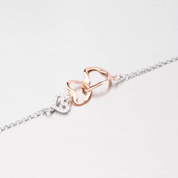 Strieborný náramok zdobený srdiečkami B1500714-0331-SLX