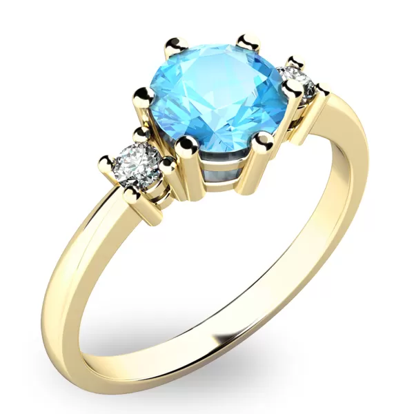 Dámsky prsteň s topazom a diamantmi 10856Z-TPZ