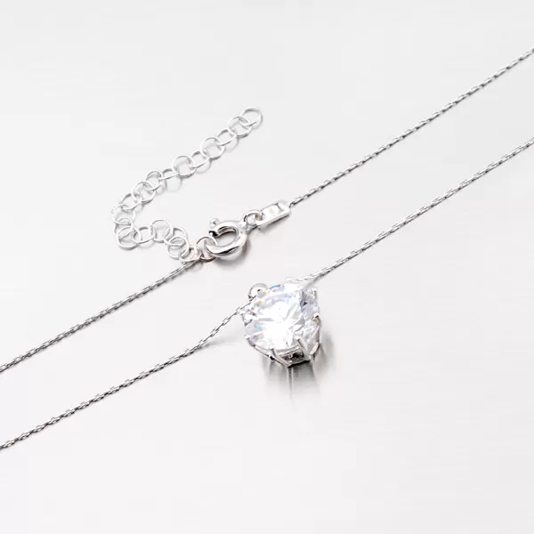 Strieborný náhrdelník s veľkým zirkónom MCOLLIER-100