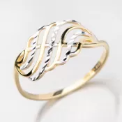 Zlatý prsteň zdobený gravírovaním 41-NP174