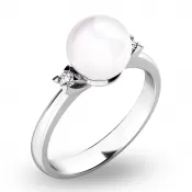 Perlový prsteň s diamantmi 10888-B