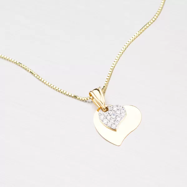 Zlatý prívesok so srdiečkami 43-21177