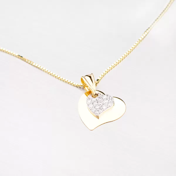 Zlatý prívesok so srdiečkami 43-21177