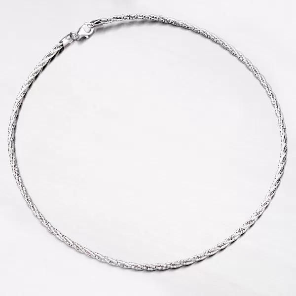 Krútený strieborný náhrdelník CHRS-SPRING-OM13L-TW-130-RET