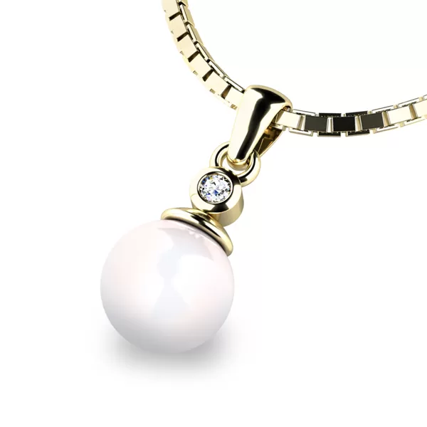 Prívesok s perlou a diamantom 10870-ZL-DIA