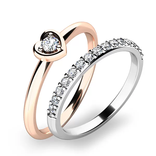 Nádherný set zásnubných prsteňov z ružového zlata 10849-SET01-RB