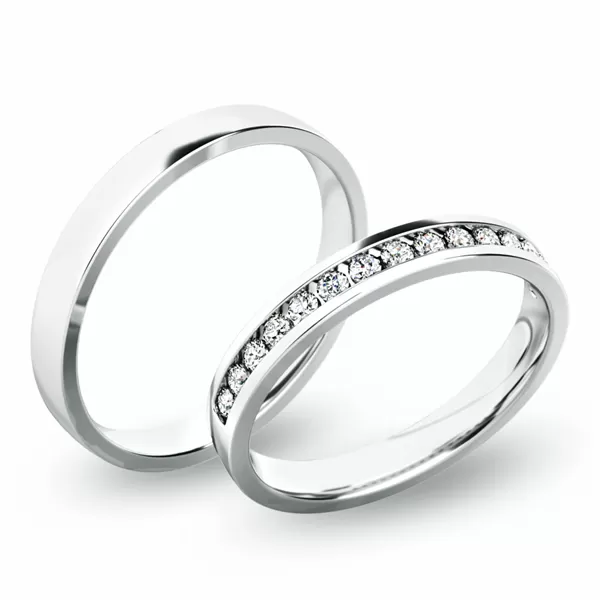 Snubné prstene - biele zlato SP-61049