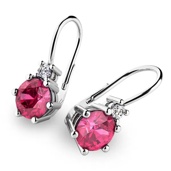 Náušnice s turmalínmi a diamantmi 10857-B-TUR