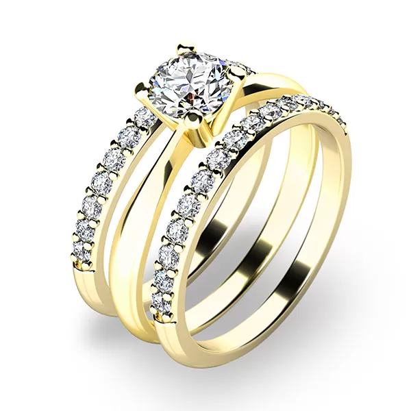 Set zásnubných prsteňov v žltom zlate 10770-SET02-ZZ