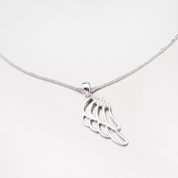 Anjelské krídla - prívesok z bieleho zlata 43-21391