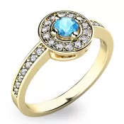 Zlatý prsteň s Topazom a diamantmi 10802z-tpz