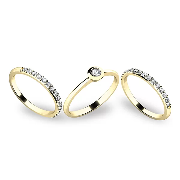 Set zásnubných prsteňov zo žltého zlata 10807-SET02-ZZ