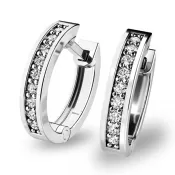 Náušnice kruhy s briliantmi 10894-B-DIA