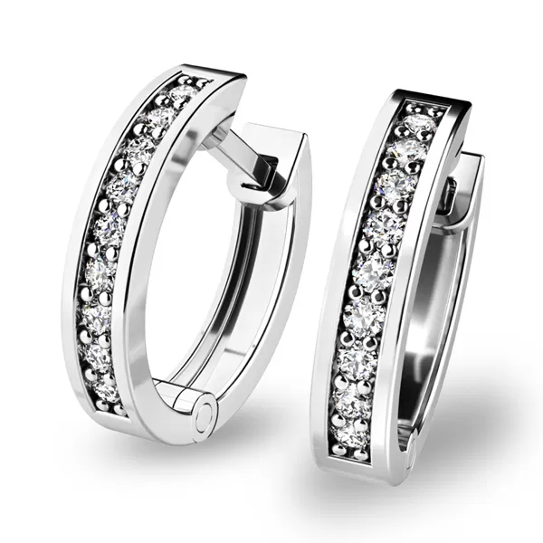 Náušnice kruhy s briliantmi 10894-B-DIA