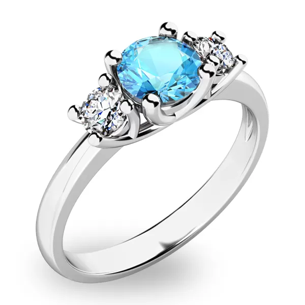 Prsteň s topazom a diamantmi 10803B-TPZ